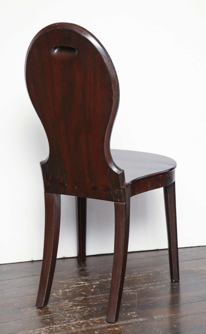 Pair of Early 19th Century, English Regency, Mahogany Hall Chairs  For Sale 3