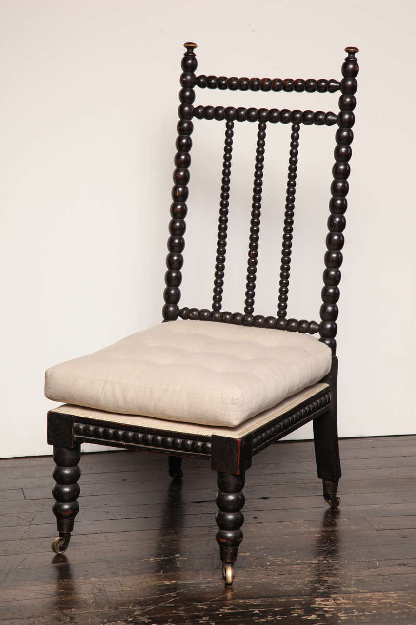 19th Century Irish, Ebonized Spool Chair