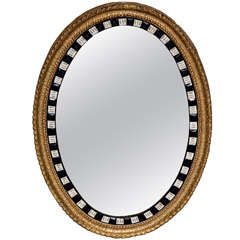 19th Century Irish Lozenge Mirror with Oval Looking Glass in a Gilded Frame 5