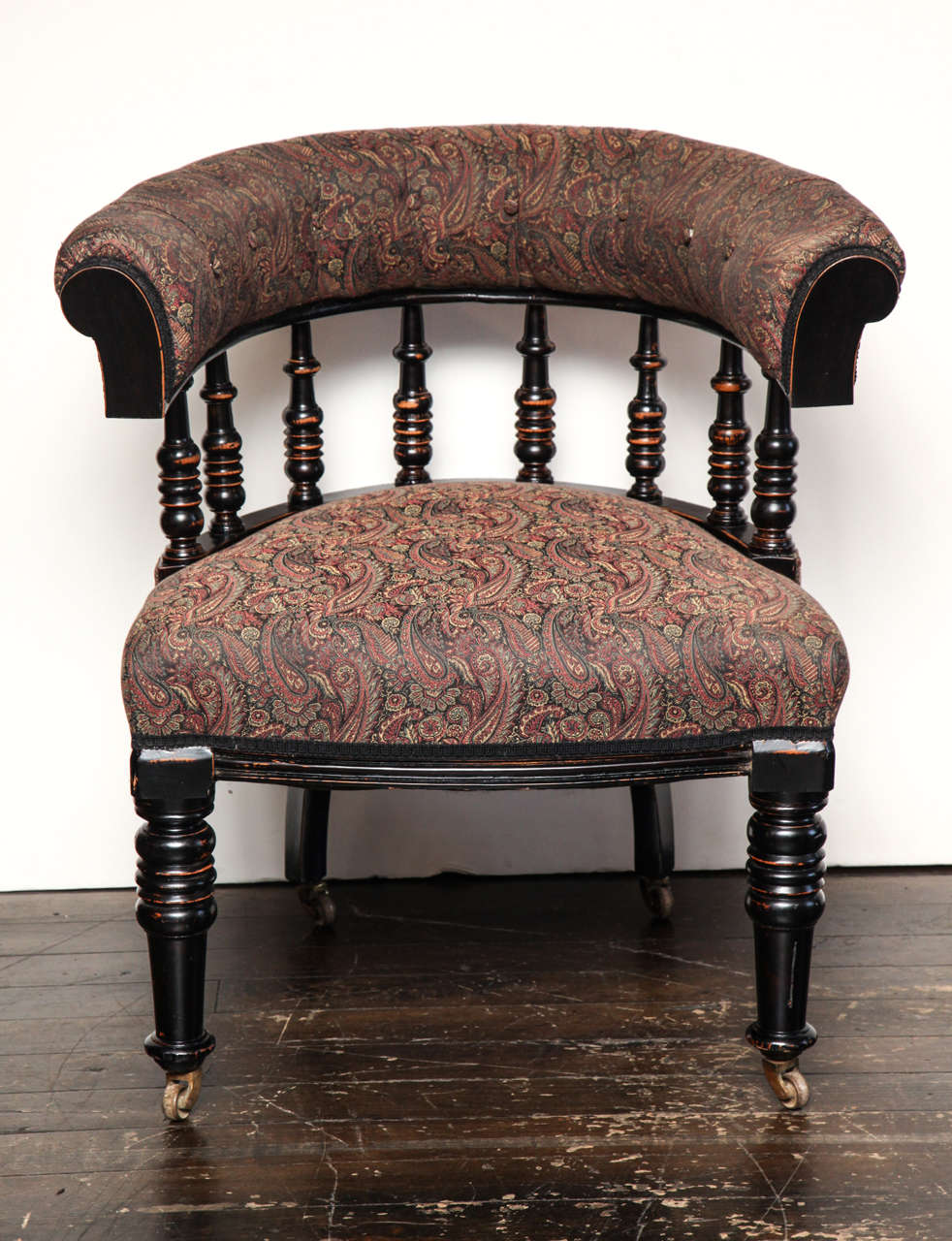 Mid 19th Century English, Ebonized Library Chair