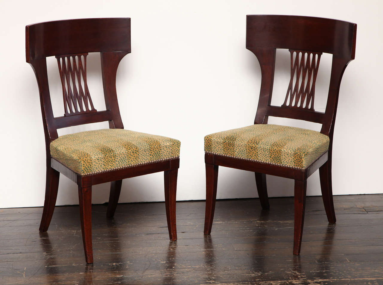 Pair of 19th Century French, Mahogany Side Chairs In Excellent Condition In New York, NY
