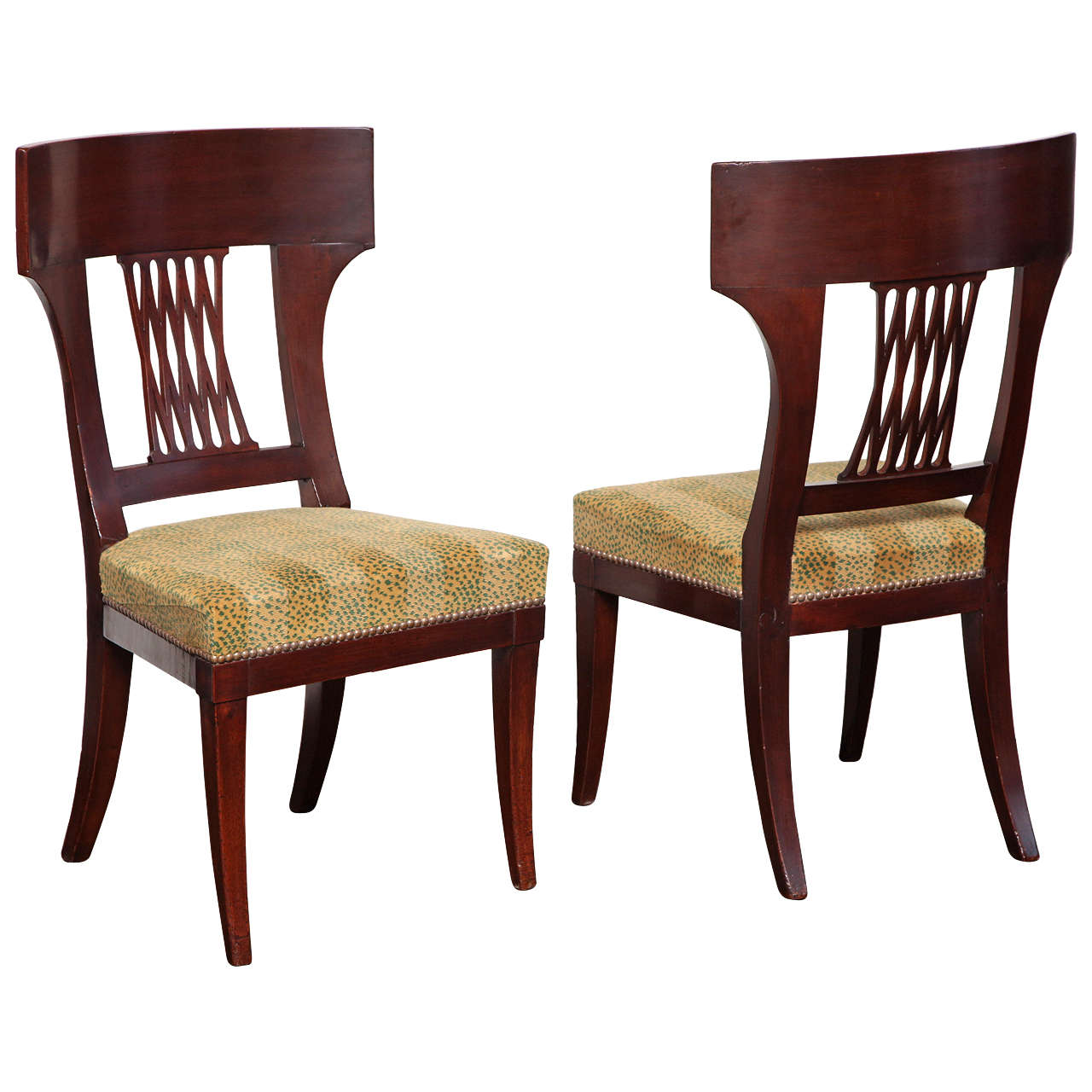Pair of 19th Century French, Mahogany Side Chairs