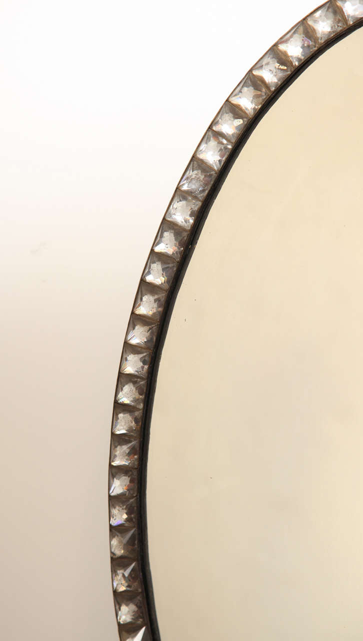 Unusual 19th Century Irish Regency, Clear Lozenge, Oval Mirror For Sale