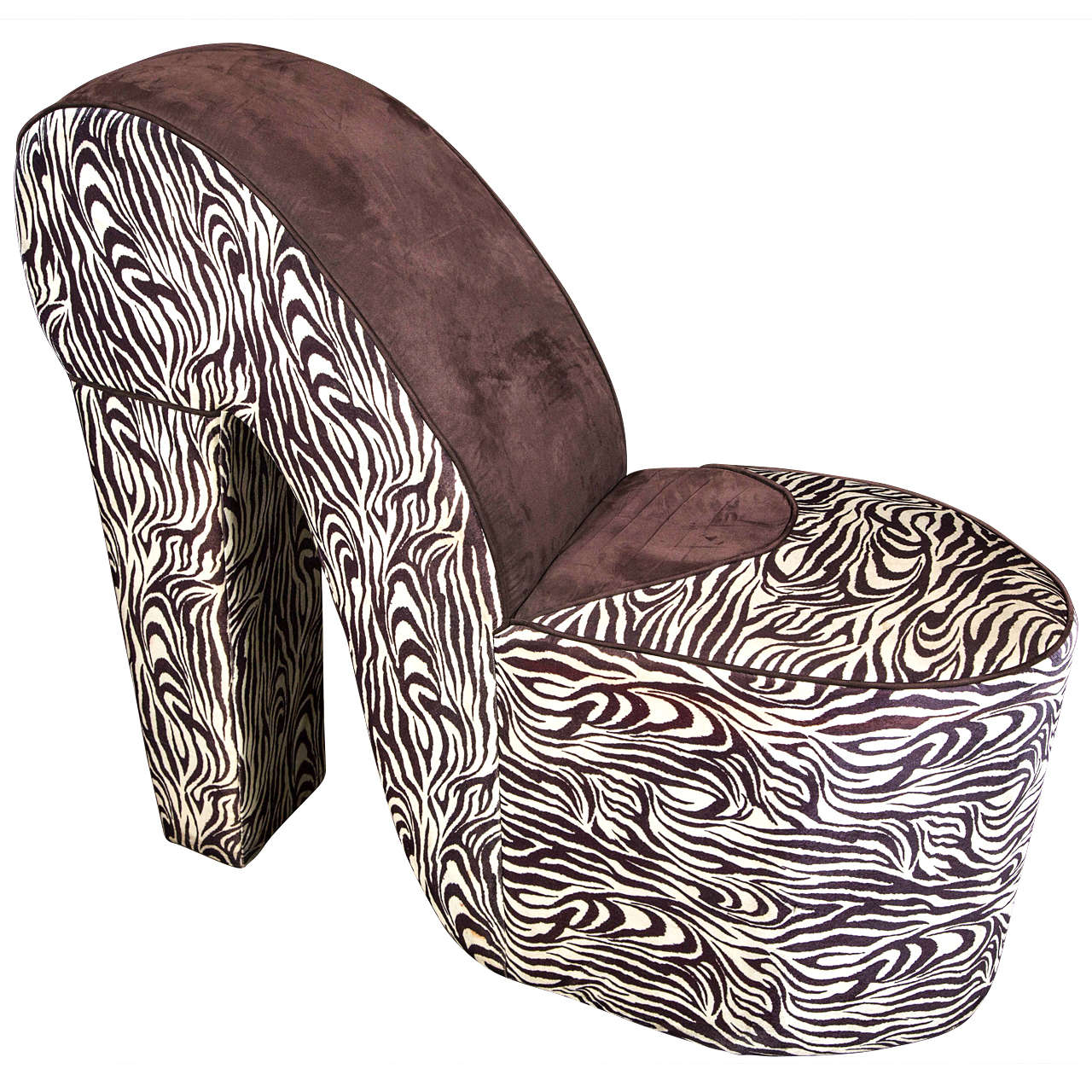 Mid-Century Modern Slipper Chair with Zebra Stripes