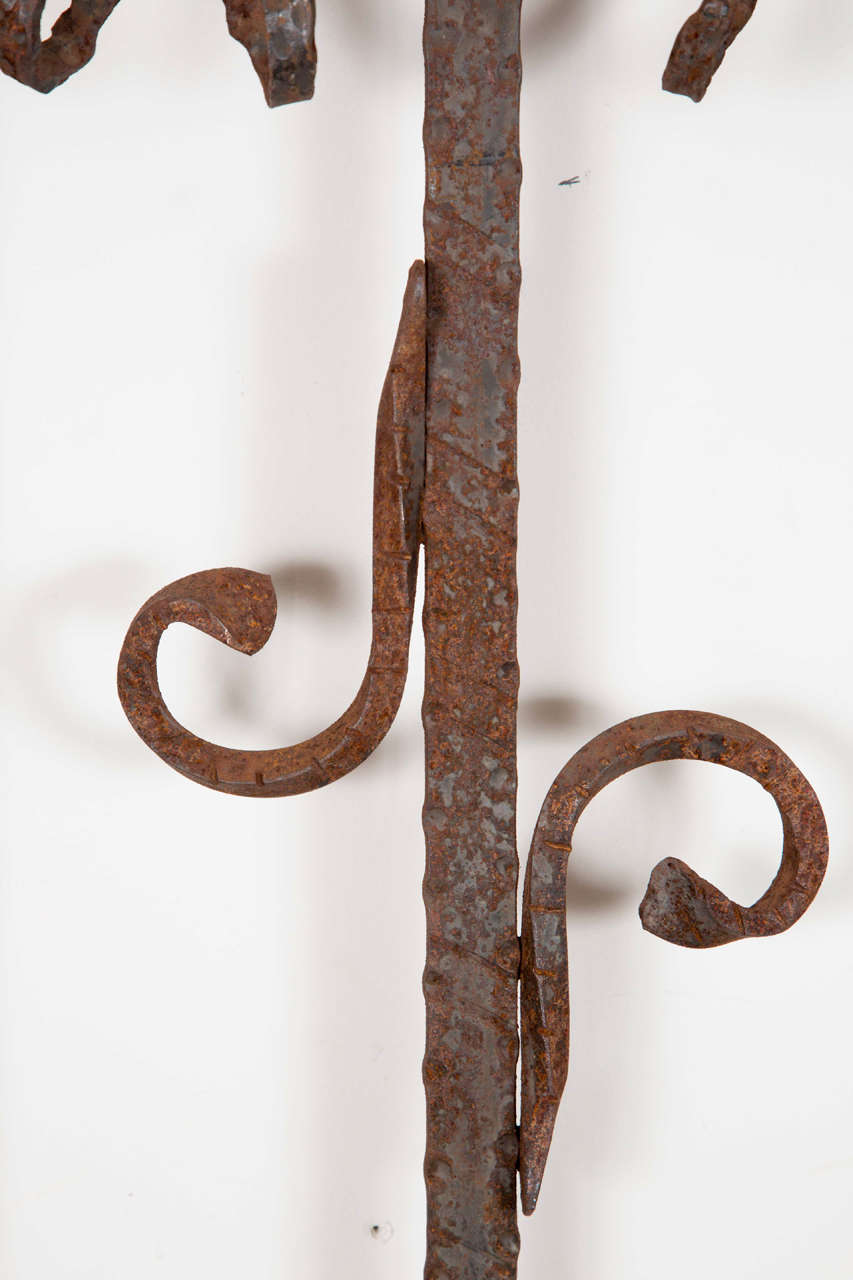 French Heavy Wrought Iron Wall Rack from France