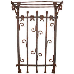 Heavy Wrought Iron Wall Rack from France