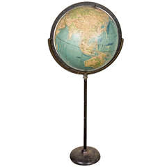 Old Steel Globe on Stand