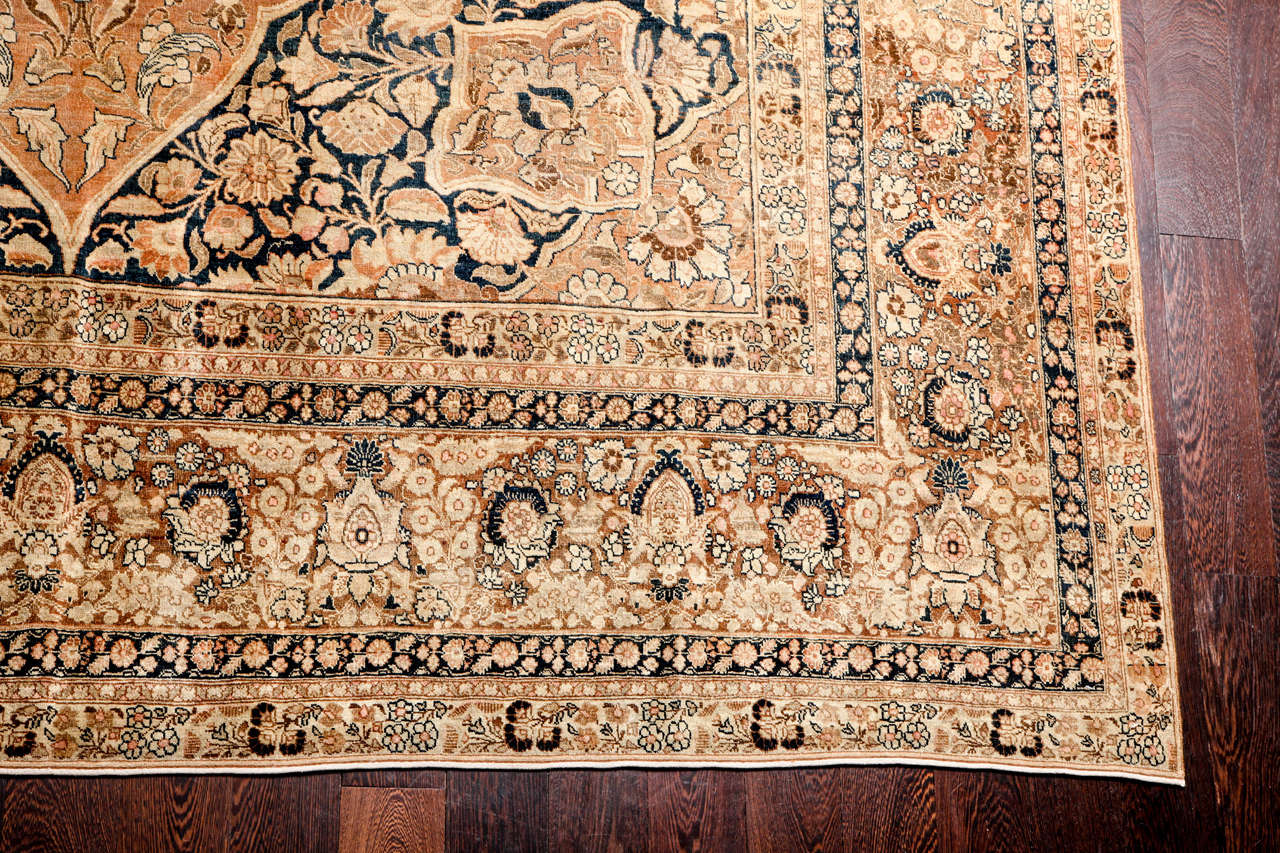 Vegetable Dyed Antique 1880s Persian Haji Jalili Tabriz Rug, 10' x 14' For Sale