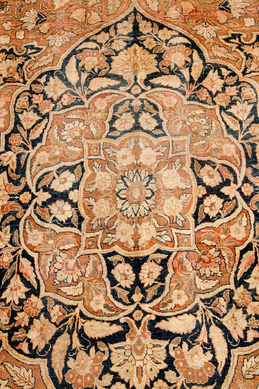 Antiker persischer Haji Jalili Tabriz-Teppich aus den 1880er Jahren, 10' x 14' (19. Jahrhundert) im Angebot