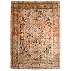 Persian Haji Jalili Tabriz Carpet with Wool Pile and Natural Dyes, circa 1880 11