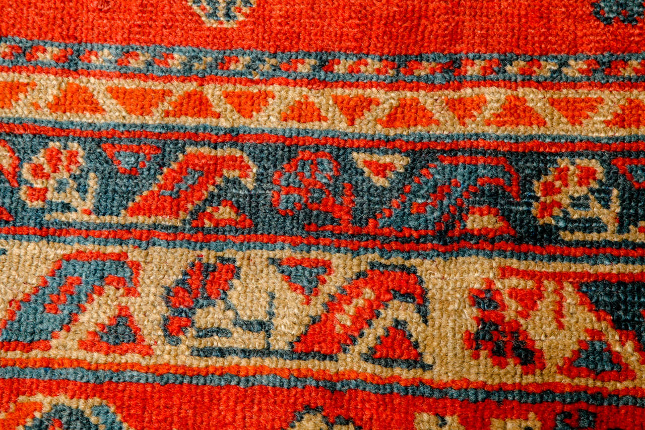 Antique 1880s Turkish Oushak Rug, 14' x 16' In Excellent Condition For Sale In New York, NY