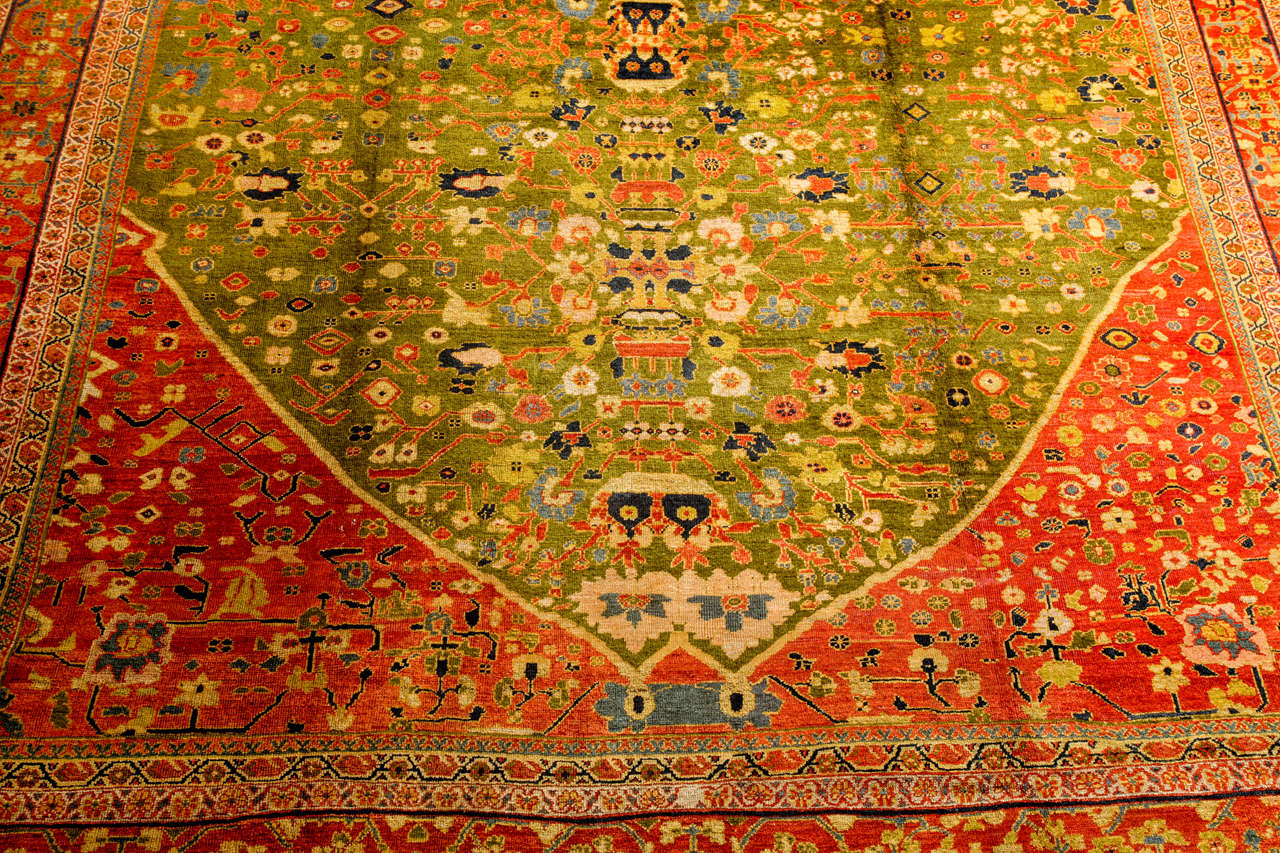 Antique 1880s Persian Sultanabad Rug, Tree of Life, 14' x 17' In Excellent Condition For Sale In New York, NY