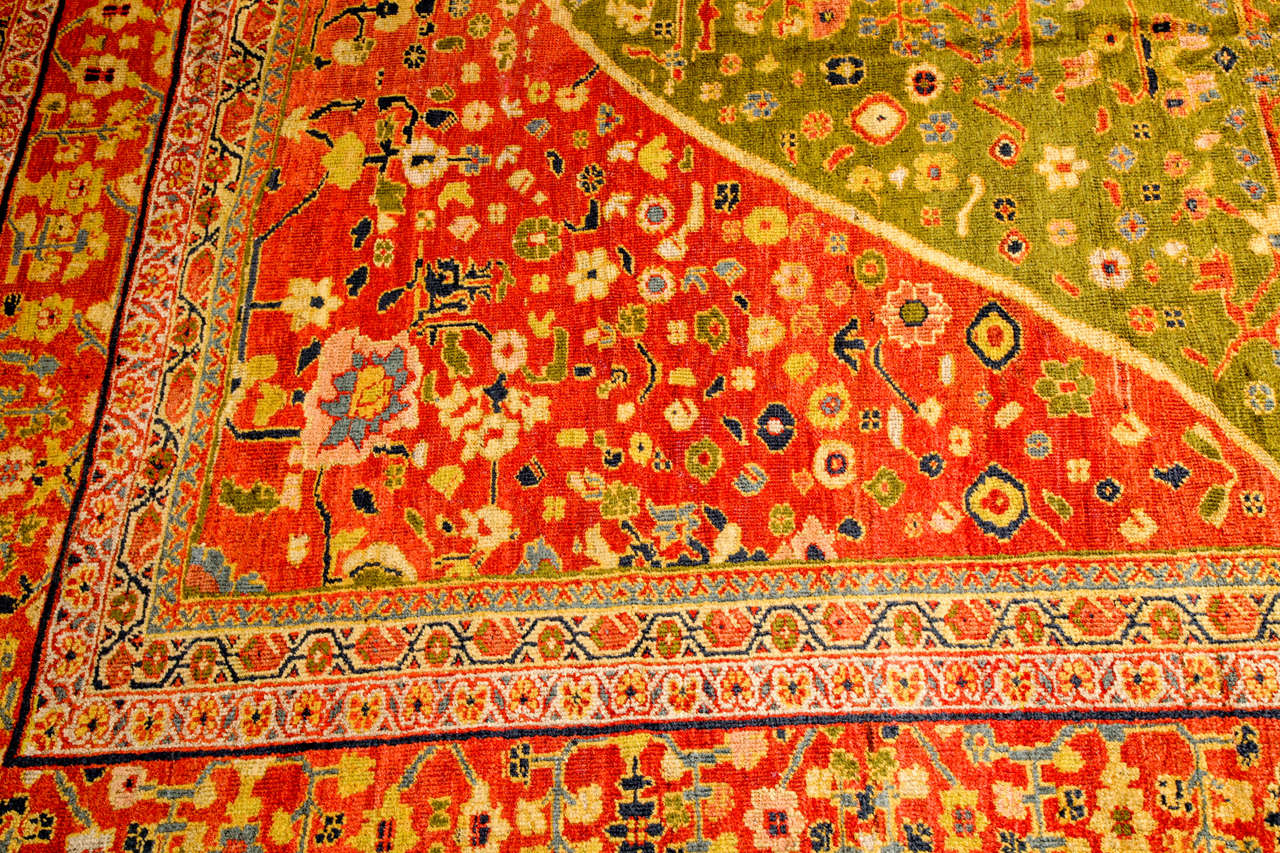 Antigua Alfombra Persa Sultanabad Rugs de 1880, Árbol de la Vida, Lana, 14' x 17' en venta 2