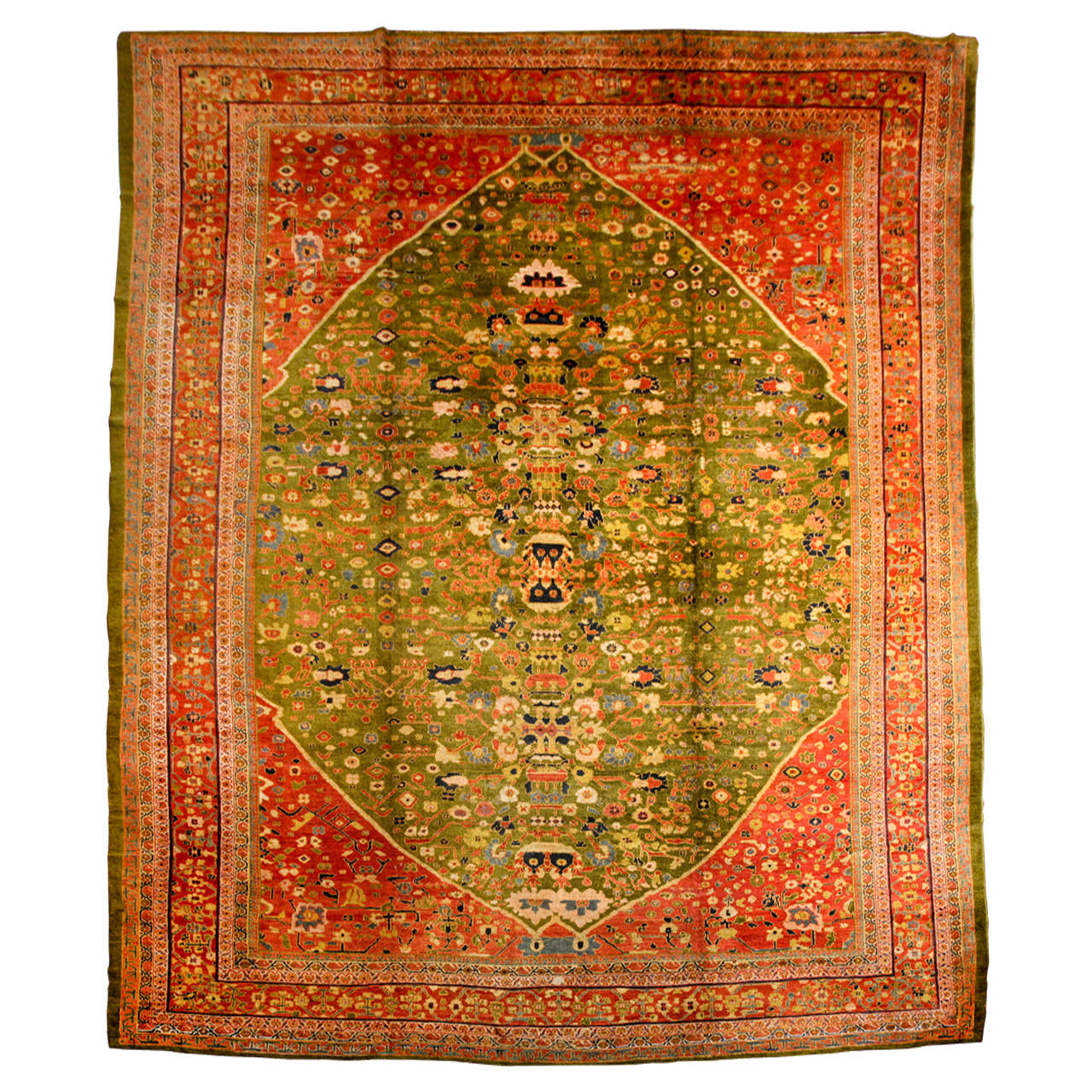 Antiker persischer Sultanabad-Teppich von 1880, Lebensbaum, Wolle, 14' x 17'