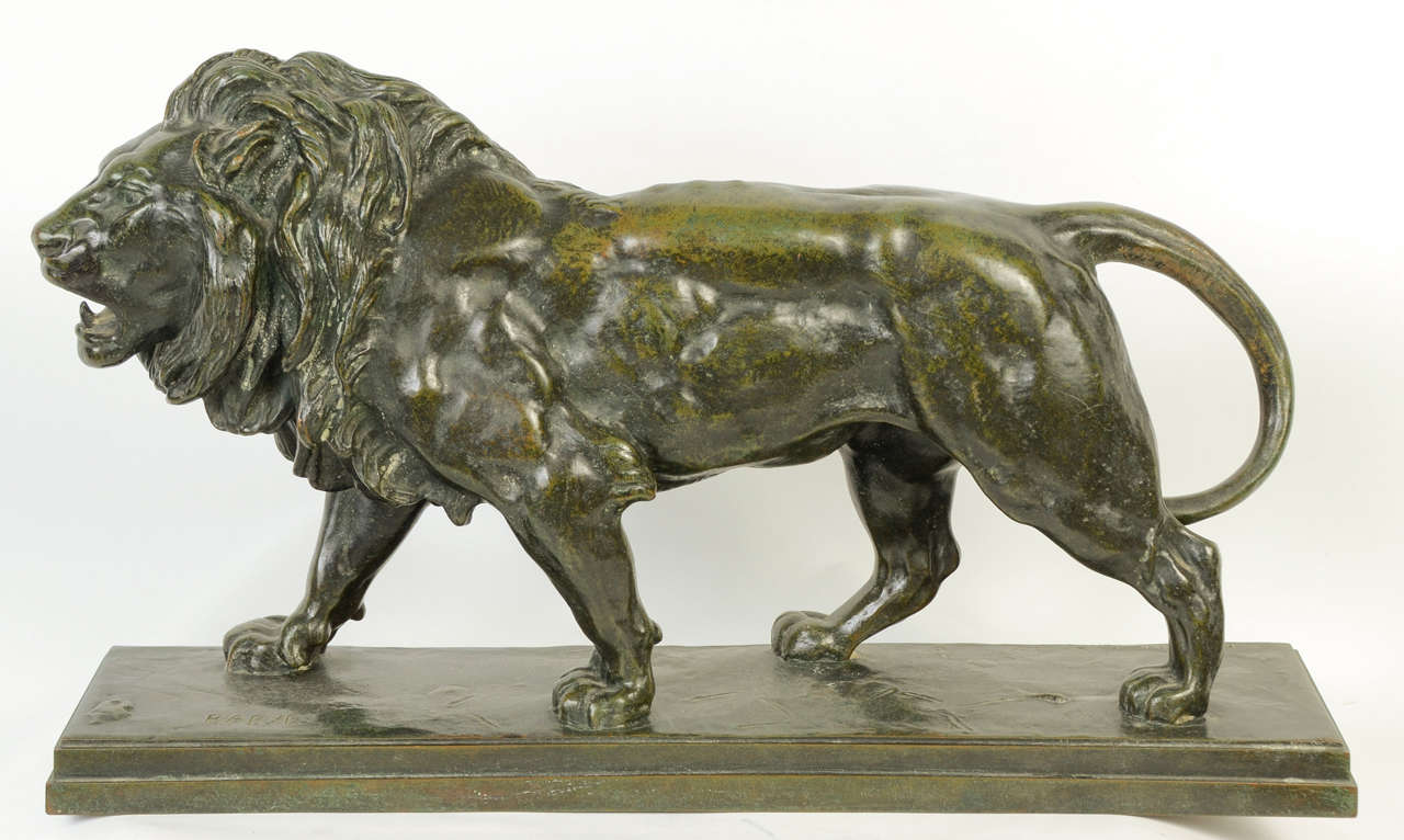 French Walking Lion by Louis Barye