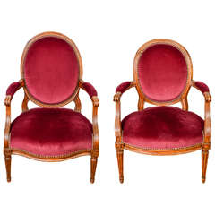 18th Century Louis XVI Cabriolet Armchairs