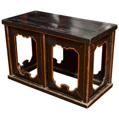 Mid to Late 19th Century Q'ing Dynasty Black Lacquered Bench