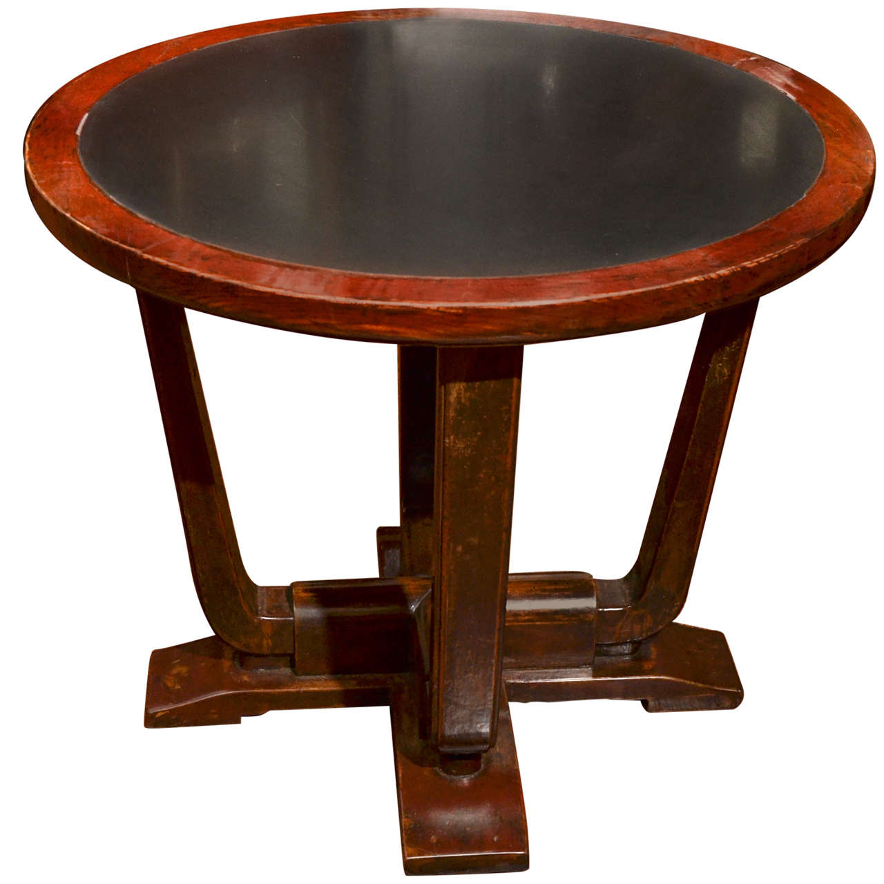 Early 20th Century Shanghai Deco Stone Inset Round Centre Table For Sale
