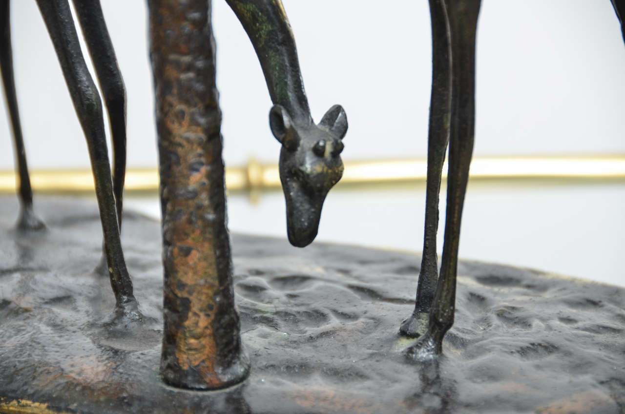 Sculpted Bronze Giraffe Vignette 1