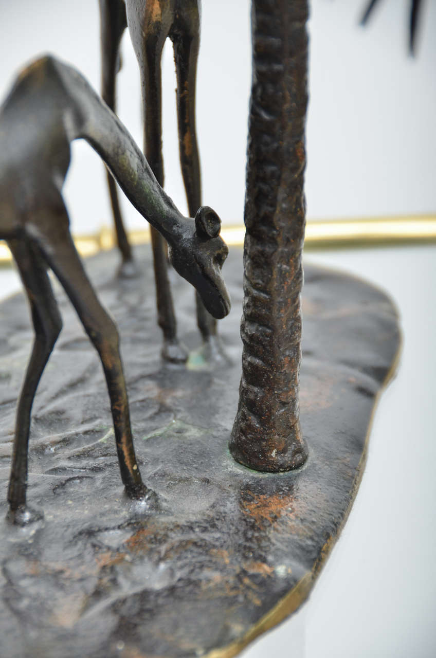 Sculpted Bronze Giraffe Vignette 4