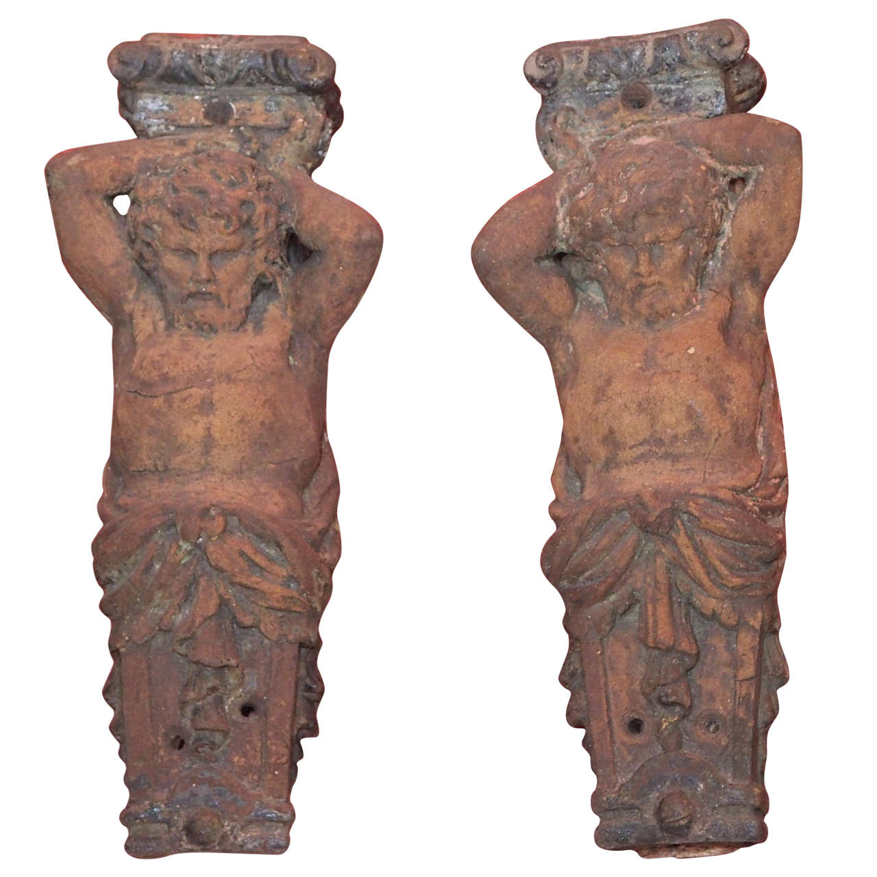 18th Century French Terra Cotta Bracket or Corbels For Sale