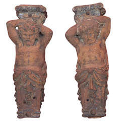 18th Century French Terra Cotta Bracket or Corbels