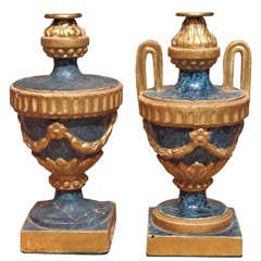 Pair of 19th Century Italian Petite Wood Lamps