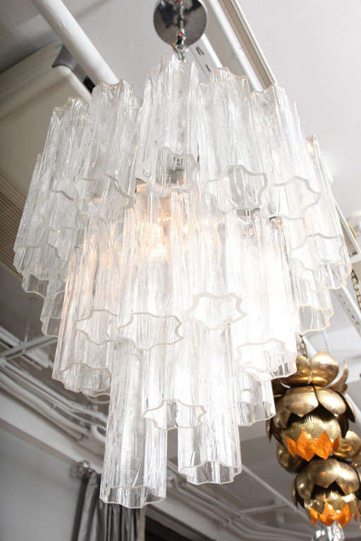 Mid-20th Century Venini Tube Chandelier For Sale