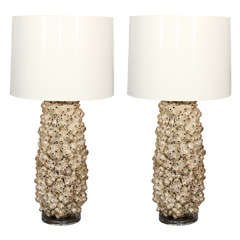 Pair Stylized Barnacle Table Lamps