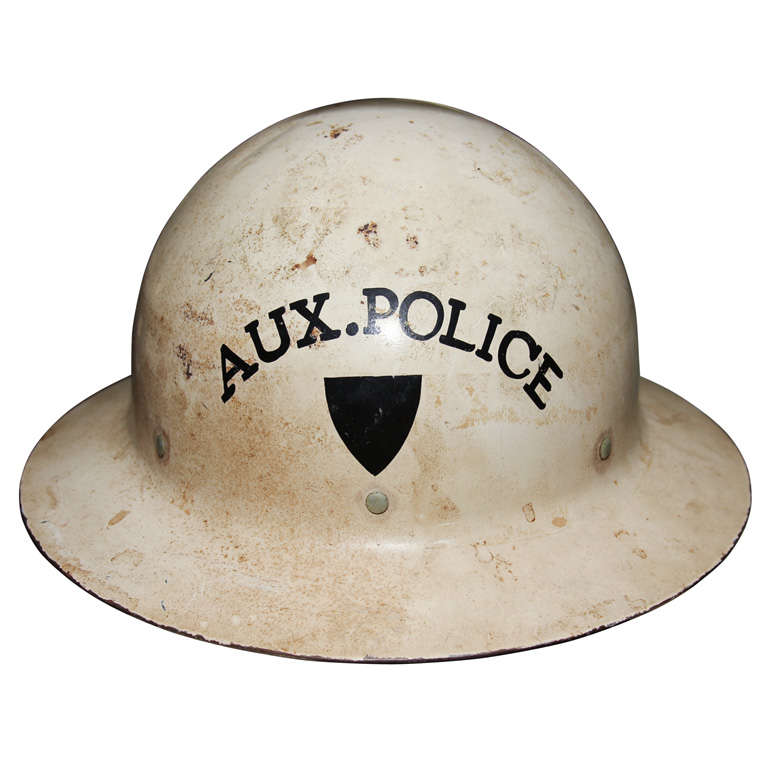 WWII Auxiliary Police Helmet For Sale