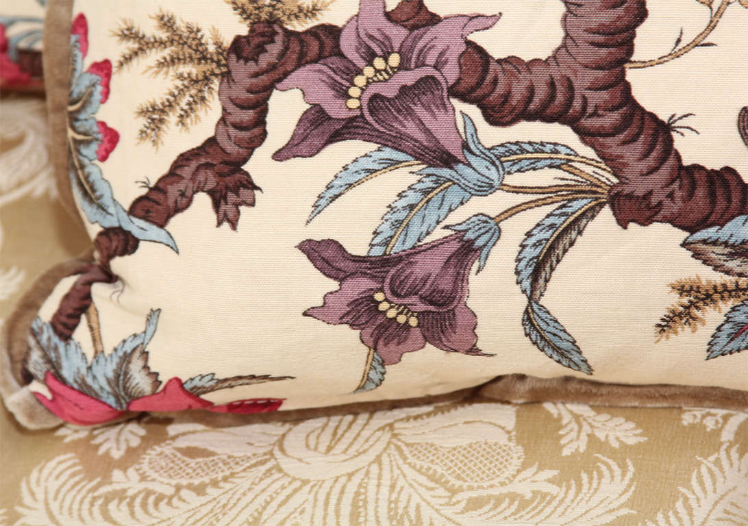 Mid-20th Century pair vintage fabric pillows