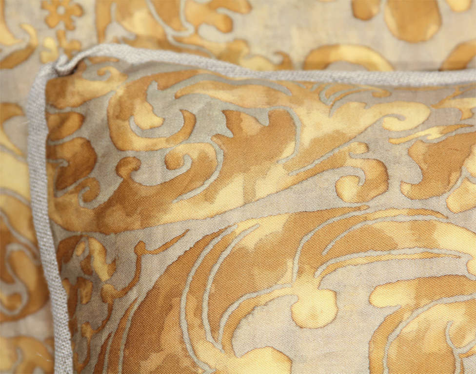 Mid-20th Century fortuny and linen pillows