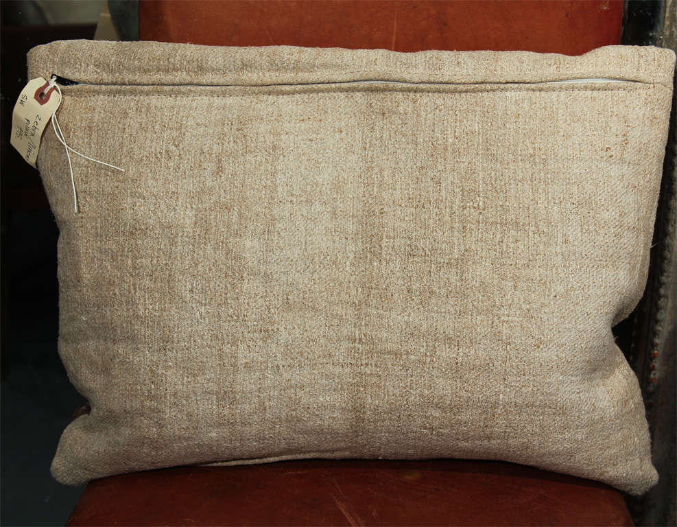 zebra and linen pillow 2