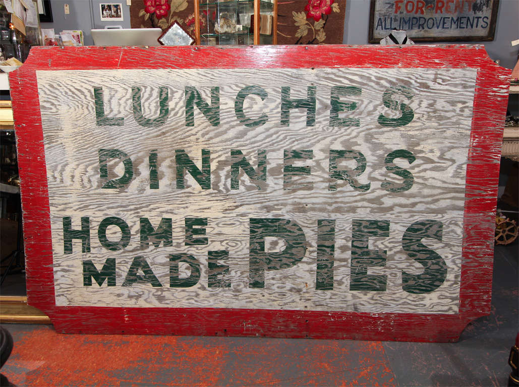Large sign from country diner - great color and shape     dimensions approximate-contact dealer for specifics
