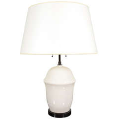 A French White Glazed Ceramic Table Lamp.
