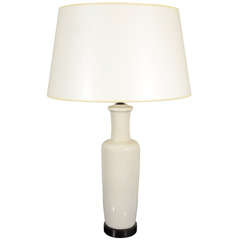 A Pair of David Cressey White Glazed Ceramic Table Lamps.