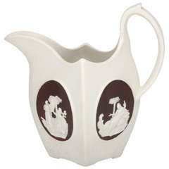 Rare Signed Turner Stoneware Creamer With Classical Figures