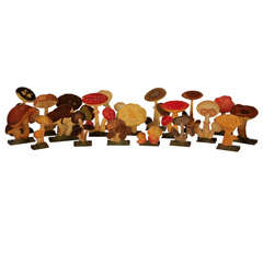 A Collection of Tole Mushrooms, c.1850