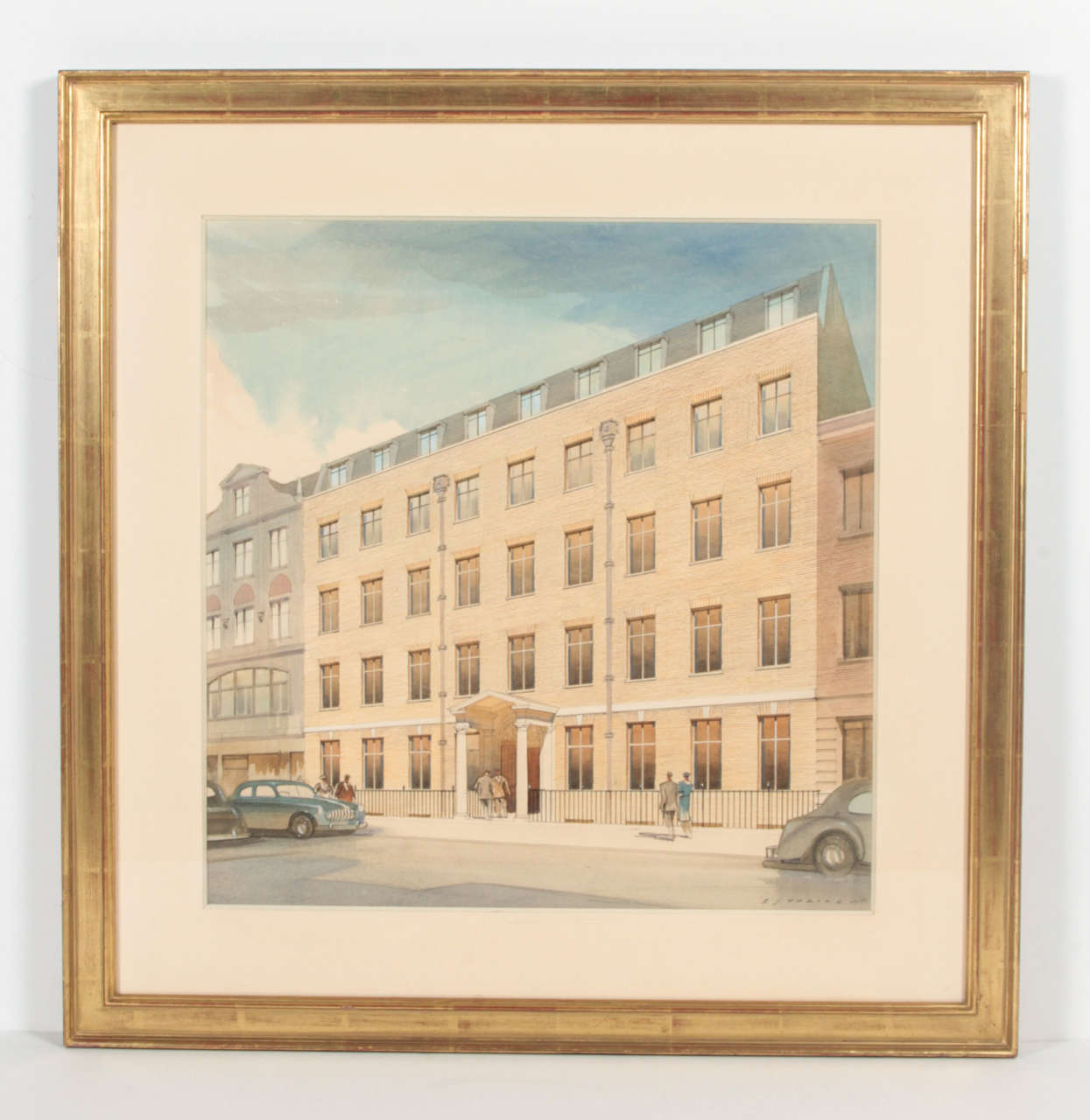 E.J. Thring Rendering of  Yellow Brick building