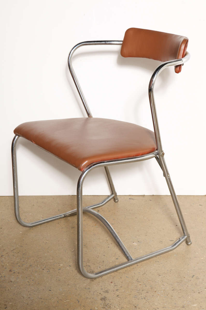 Art Deco rare set of 4 KEM Weber for Lloyd Chairs