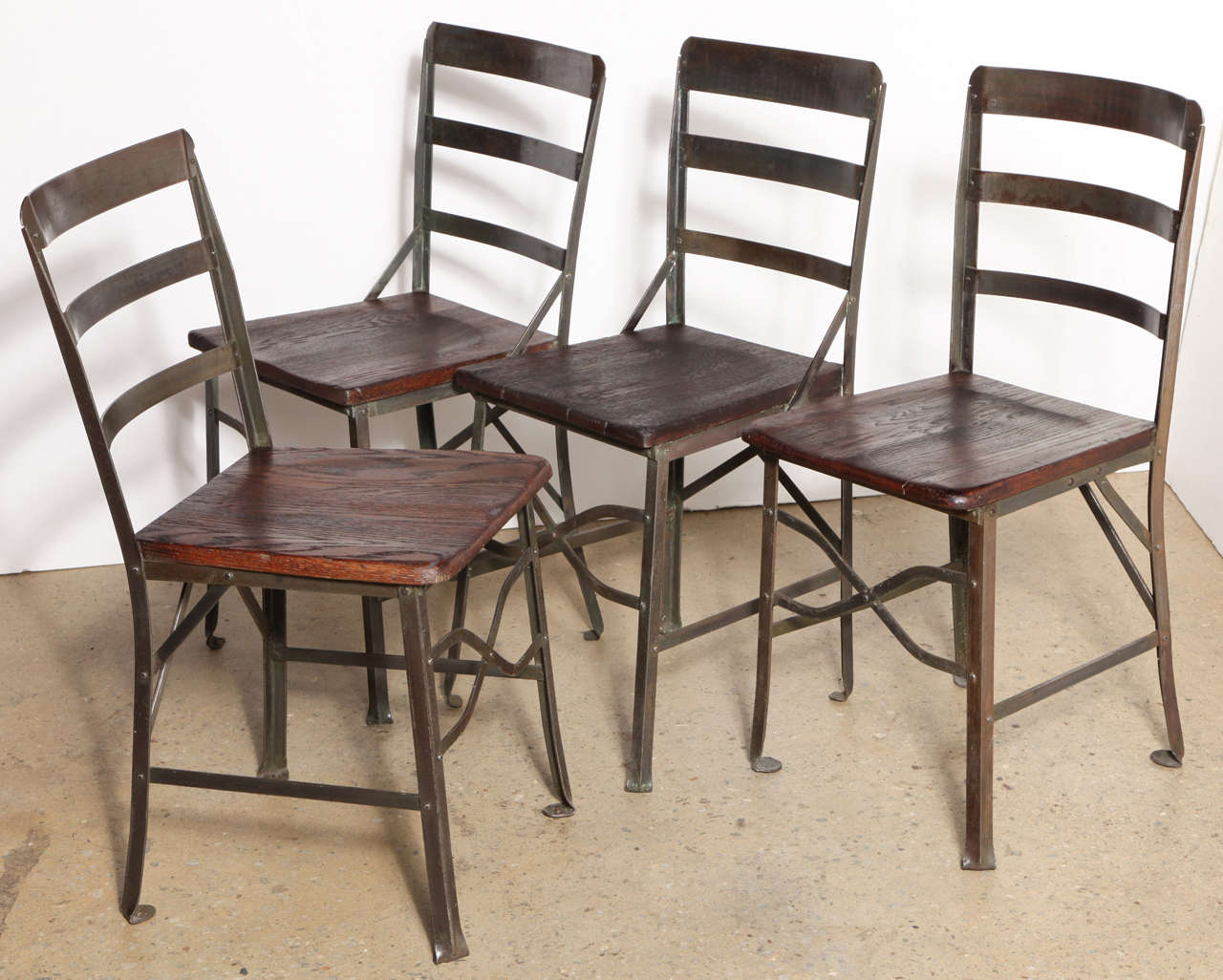 4 circa 1900 Factory Work Chairs