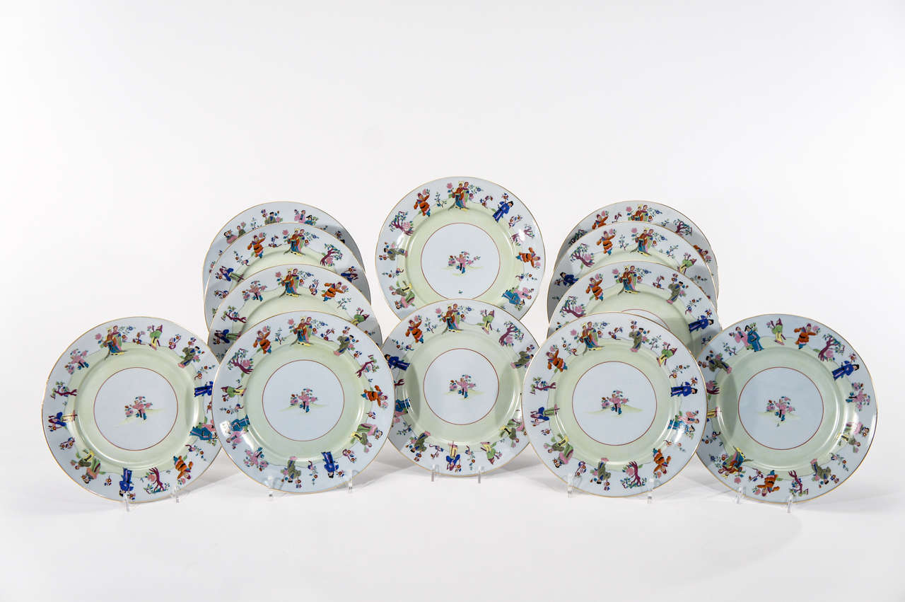 A charming set of 12 Herend dinner plates, in the highly collectable 
