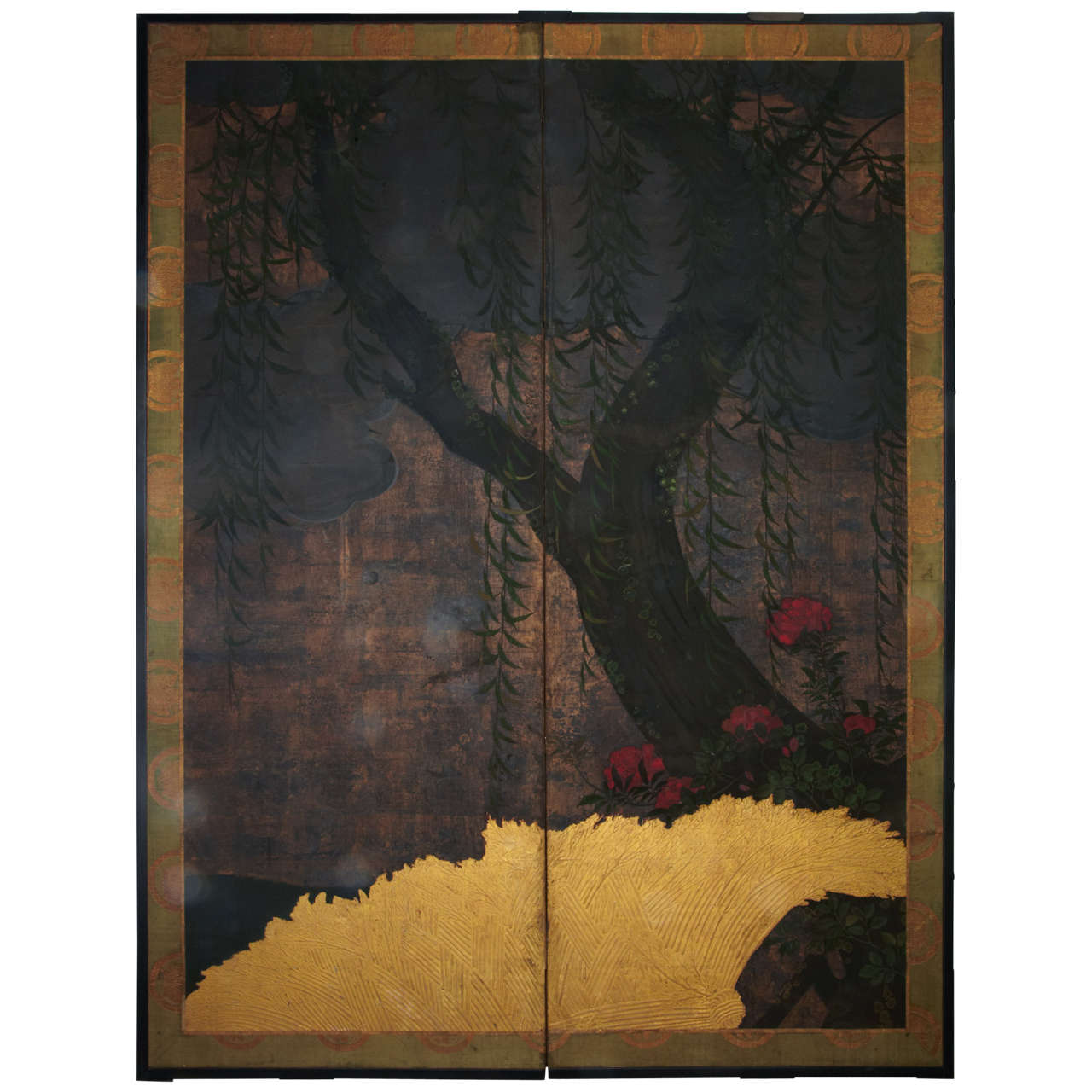 19th c. Japanese Two Panels Screen