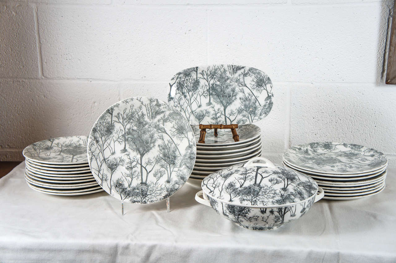 A Set of Plates and Assorted Serving Pieces by Gien at 1stDibs