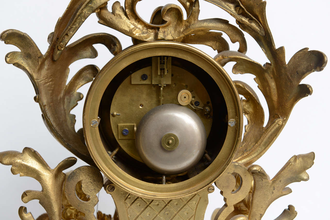 French Louis XV Mantel Clock with Putti, 19th Century 5