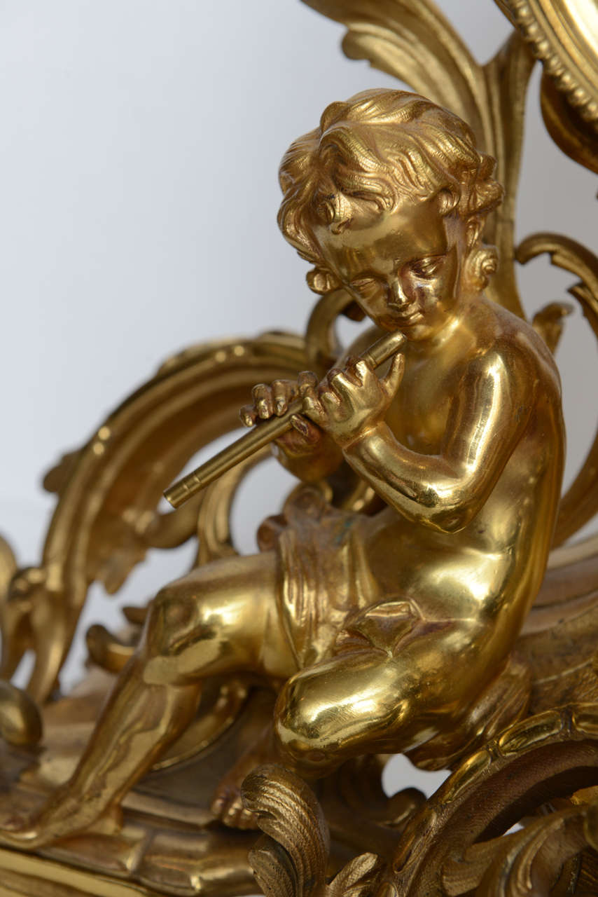 French Louis XV Mantel Clock with Putti, 19th Century 6