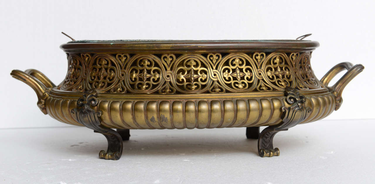 Important Huge Bronze Planter/ Centerpiece with Liner;  Very fine casting, must have made for a 