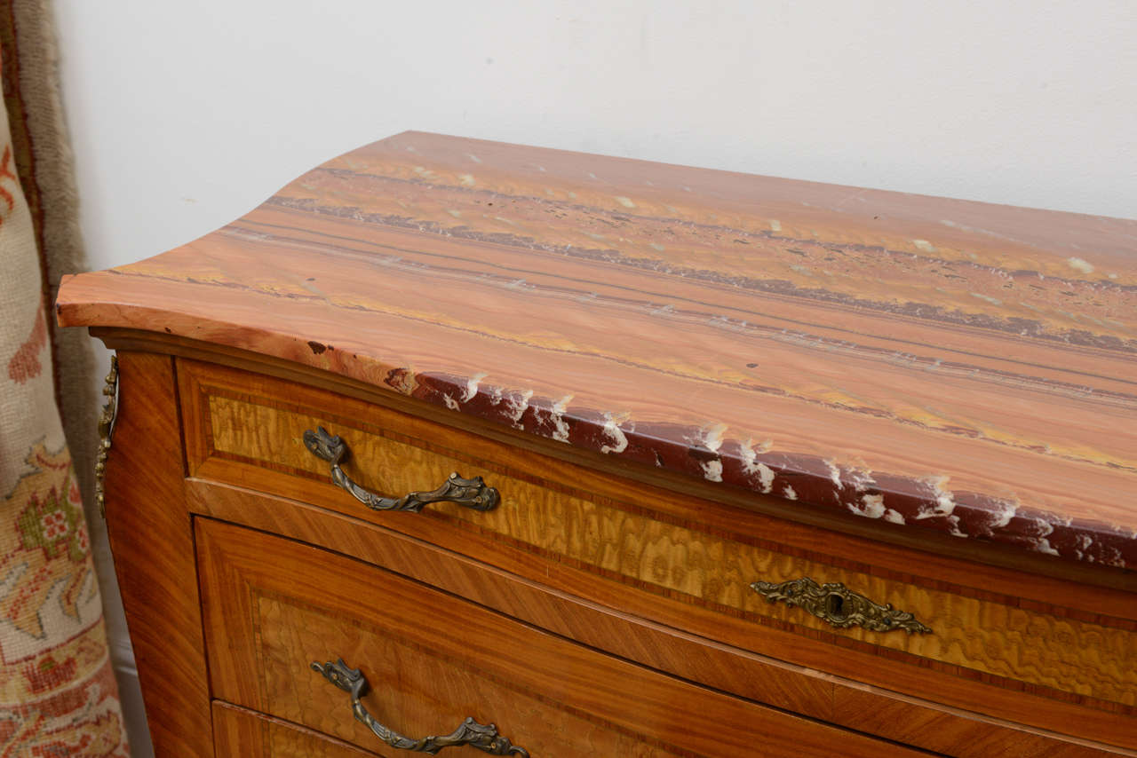 French Commode/ Dresser, Vanity with Marble Top & Mirror, Circa 1900 In Good Condition For Sale In West Palm Beach, FL