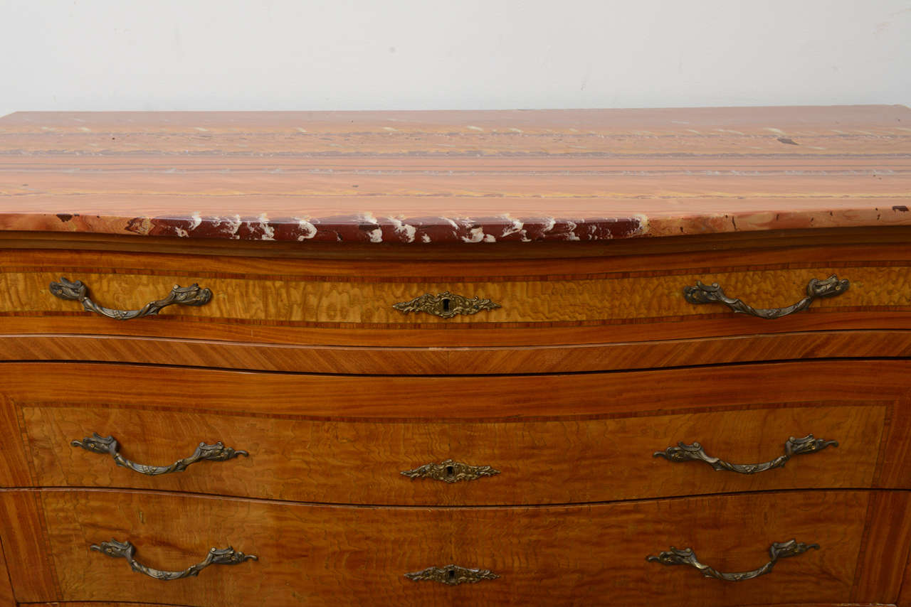 20th Century French Commode/ Dresser, Vanity with Marble Top & Mirror, Circa 1900 For Sale