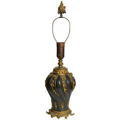French Bronze Lamp with Ormolu Accents, 19th Century